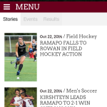 Ramapoathletics.com also has a version for mobile device users, like many professional sports websites.