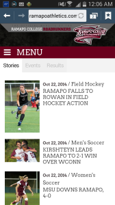 Ramapoathletics.com also has a version for mobile device users, like many professional sports websites. 